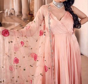 Peach Hand Painted Suit Set