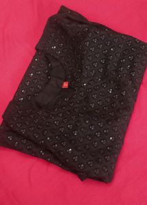 Black Chickenkari Kurta