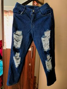 Distressed High Waist Denim