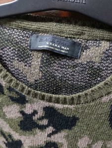 Zara Camo Print Sweater