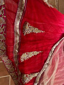 Red Embellished Saree