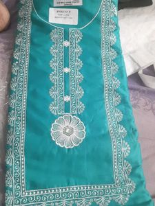 Jaam Cotton Suit With Reyon Bottom And Shiffon Dup