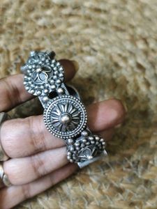 Silver Replica Antique Look Kada Bangle