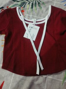 Burgundy Cropped Top