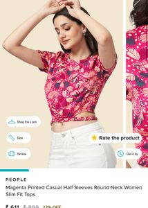 People Floral Printed Crop Top