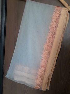 Embroidered Net Dupatta