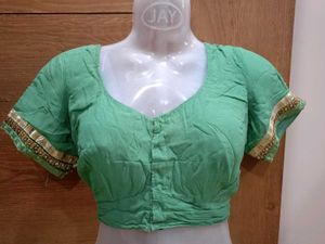 Green Embroidered Saree With Blouse