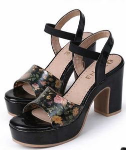 Floral Platform Sandals