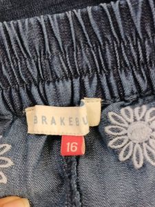 Navy Blue Embroidered Casaul Shorts (Women)