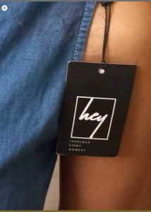 Denim Tie Top With Tags