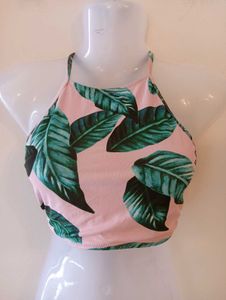Tropical Palm Print Beach Top