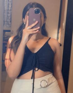 Black Ribbed Crop Top