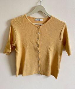 Yellow cardigan