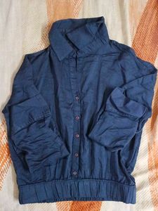 Blue Button-Down Top