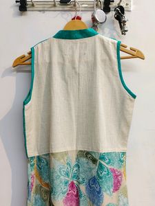Kurti With Attached Shrug Studded