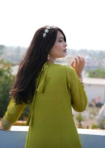 Kashmiri Green Kurta Dupatta Set