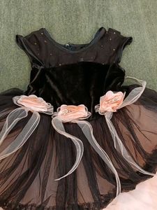 Black &amp; Pink Flower Girl Dress