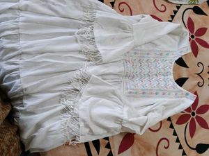 Embroidered White Kurta