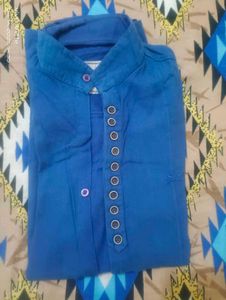 Stylish Blue Long Sleeve Shirt
