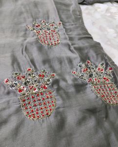 #Embroidery Kurti With Beautiful Neck And Sleeves