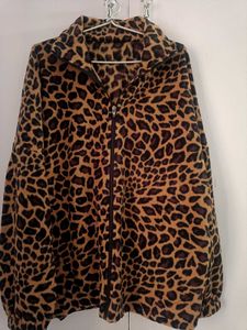 Leopard Print Zip-Up Jacket