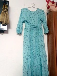 Blue Floral Print Dress
