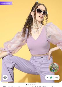 Athena Lavender Stylish Top For Women
