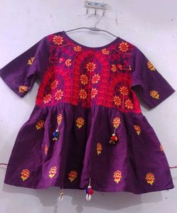 Cute Purple Embroidered Top