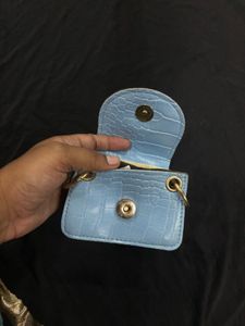 Mini Blue Croc Chain Bag