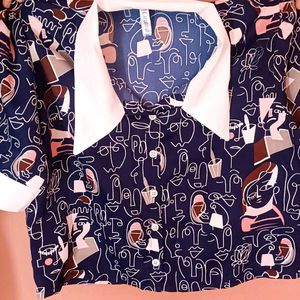 Abstract Print Crop Top