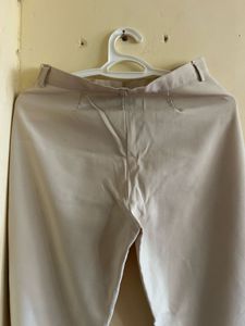 Beige Straight Pants
