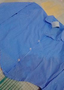 Striped Blue crop Shirt for women