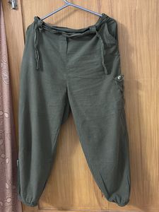Olive Green Casual Pants