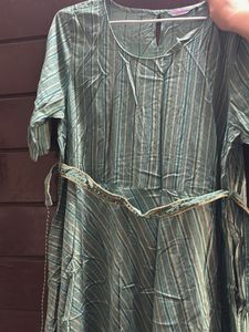 Green Striped Dress Akkriti