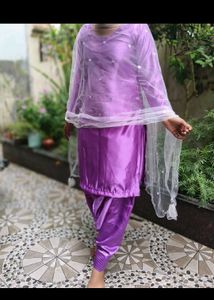 Pruple Satin Salwar Suit
