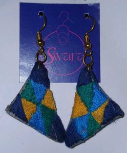 Triangle Embroidered Earrings