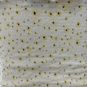 Y2K Korean Cotton On Women&#39;s White and Yellow Crop