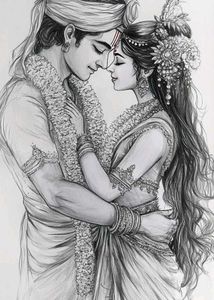 Radha Krishna Sketch