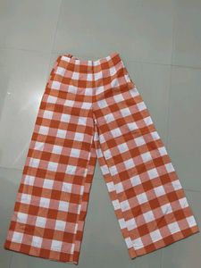 Checkered Wide Leg Pants