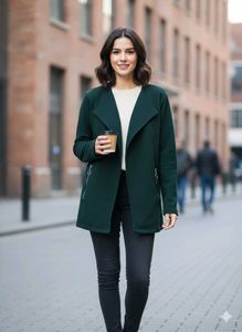 Green Casual Coat