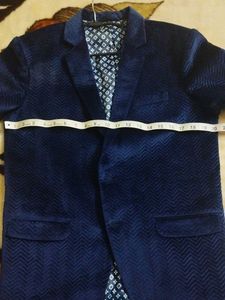 Elegant Blue Velvet Coat