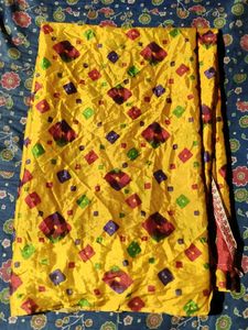 Vintage Silk Fabric - Geometric Print
