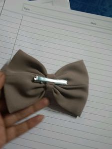 Tan Bow Hair Clip