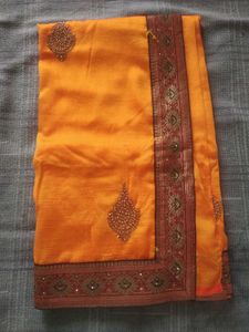 Women Orange Saree