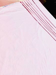 Plain Onion Pink saree & Unstitched Blouse