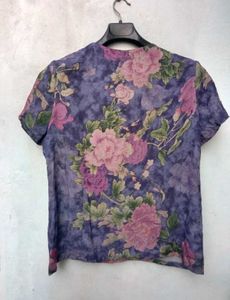 New With Tag Korean Floral Cute Half Shirt