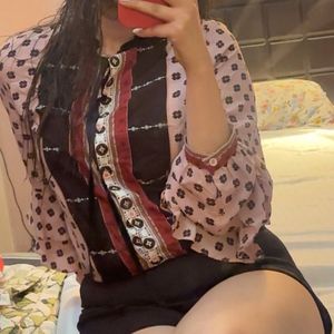 Retro Print Blouse
