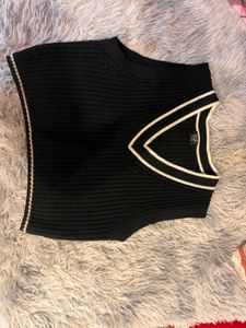 Stylish Black Sweater Vest