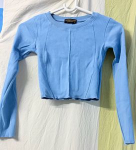 Blue Long Sleeve Top