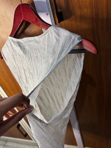 Zara silver mesh tank top